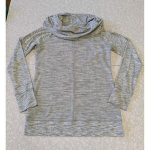 Eddie Bauer Women's Size M Waffle Knit Thermal Cowl Neck Long Sleeve Top Green